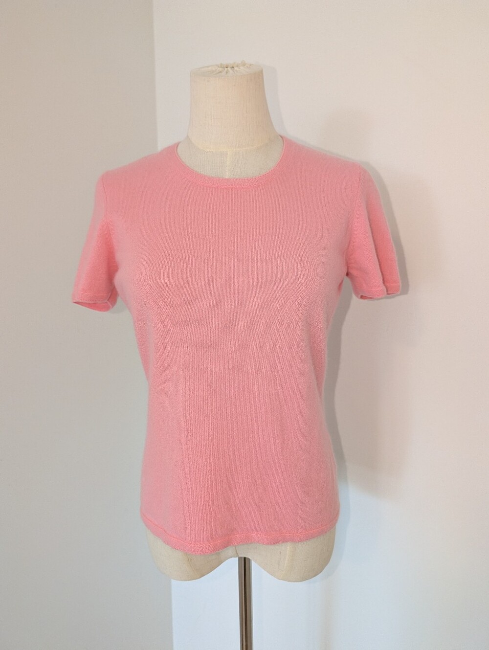 Jones New York Light Pink Short-Sleeve Cashmere Knit Tee